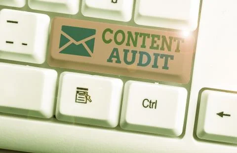 Word writing text Content Audit. Business concept for process of evaluating Foto stock