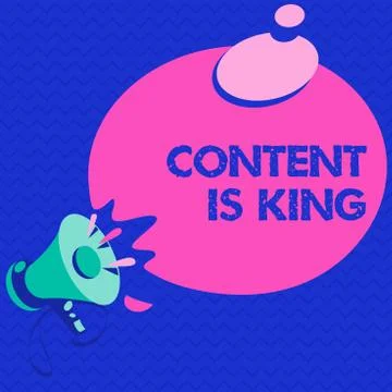 Word writing text Content Is King. Business concept for Content is the heart of Stock Illustration