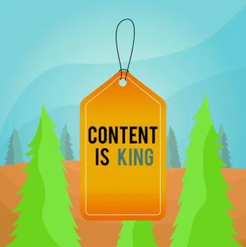 Word writing text Content Is King. Business concept for believe that content is Stock Illustration