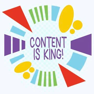 Word writing text Content Is King. Business concept for marketing focused Stock Illustration
