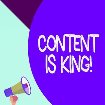 Word writing text Content Is King. Business concept for marketing focused Illustrazione stock