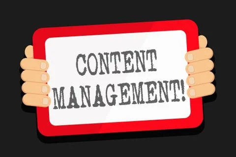 Word writing text Content Management. Business concept for programs used to Illustrazione stock