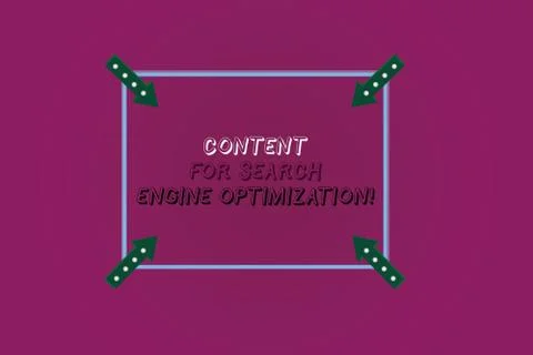 Word writing text Content For Search Engine Optimization. Business concept for Illustrazione stock