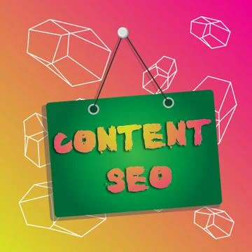 Word writing text Content Seo. Business concept for creating webpage content to Stock Illustration