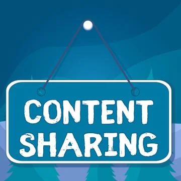 Word writing text Content Sharing. Business concept for distribution of webpage Stock Illustration