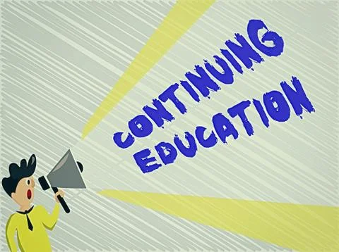 Word writing text Continuing Education. Business concept for Continued Learning 库存插图