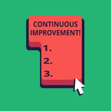 Word writing text Continuous Improvement. Business concept for involves small Stock Illustration