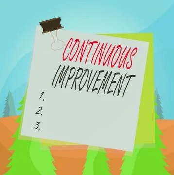 Word writing text Continuous Improvement. Business concept for ongoing effort to Stock Illustration