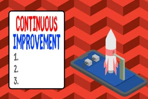 Word writing text Continuous Improvement. Business concept for ongoing effort to Stock Illustration