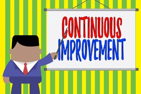 Word writing text Continuous Improvement. Business concept for ongoing effort to Stock Illustration