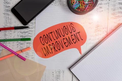 Word writing text Continuous Improvement. Business concept for ongoing effort to Stock Photos