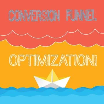 Word writing text Conversion Funnel Optimization. Business concept for thinking Illustrazione stock