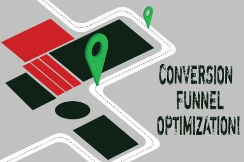Word writing text Conversion Funnel Optimization. Business concept for thinking Illustrazione stock
