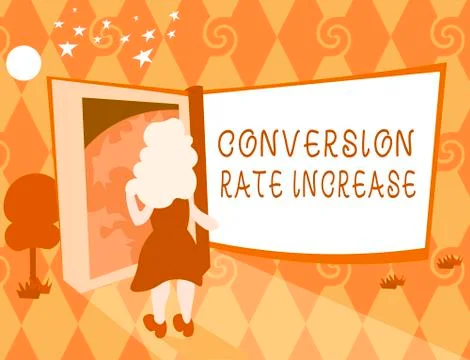 Word writing text Conversion Rate Increase. Business concept for Ratio of Total Stock Illustration