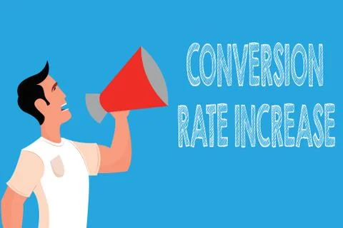 Word writing text Conversion Rate Increase. Business concept for Ratio of Total イラスト素材