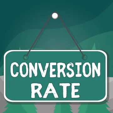 Word writing text Conversion Rate. Business concept for number of visitors to a Stock Illustration