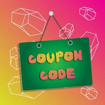 Word writing text Coupon Code. Business concept for ticket or document that can Stock Illustration