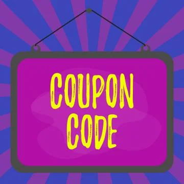 Word writing text Coupon Code. Business concept for ticket or document that can Stock Illustration