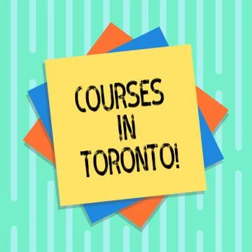 Word writing text Courses In Toronto. Business concept for direction or routes Stock Illustration
