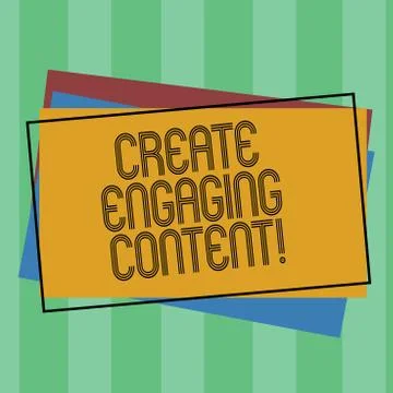 Word writing text Create Engaging Content. Business concept for provides value Stock Illustration