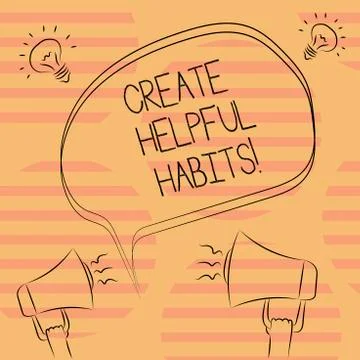 Word writing text Create Helpful Habits. Business concept for Develop a イラスト素材