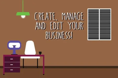 Word writing text Create Manage And Edit Your Business. Business concept for Illustrazione stock