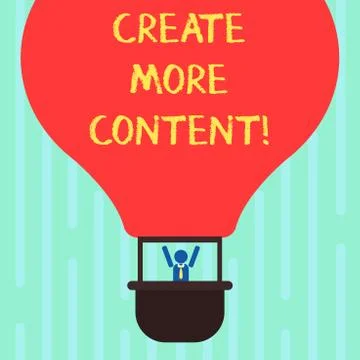 Word writing text Create More Content. Business concept for write words sentence Stock Illustration
