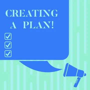 Word writing text Creating A Plan. Business concept for Establish steps to Stock Illustration