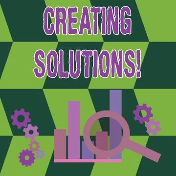 Word writing text Creating Solutions. Business concept for Make ways to solve a Stock Illustration