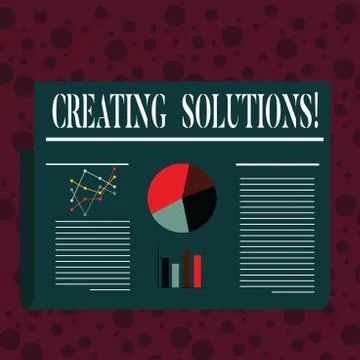 Word writing text Creating Solutions. Business concept for Make ways to solve a Stock Illustration