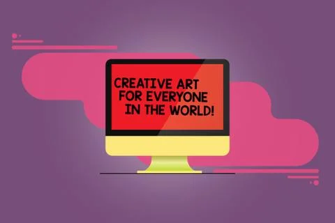 Word writing text Creative Art For Everyone In The World. Business concept for Illustrazione stock
