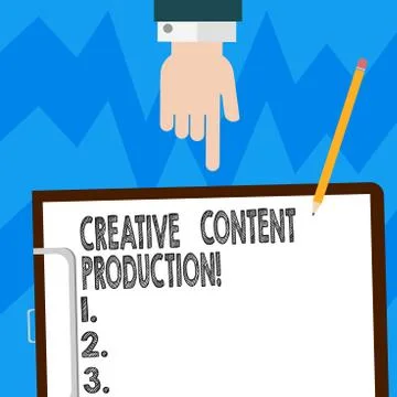 Word writing text Creative Content Production. Business concept for Developing Illustrazione stock