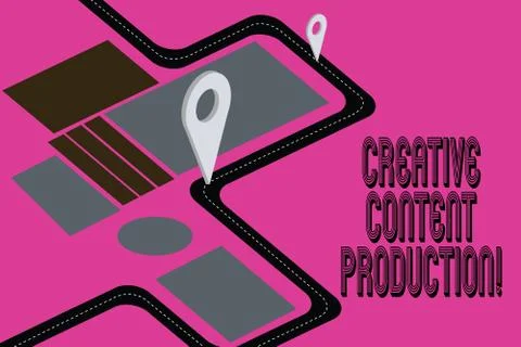 Word writing text Creative Content Production. Business concept for Developing Stockillustratie