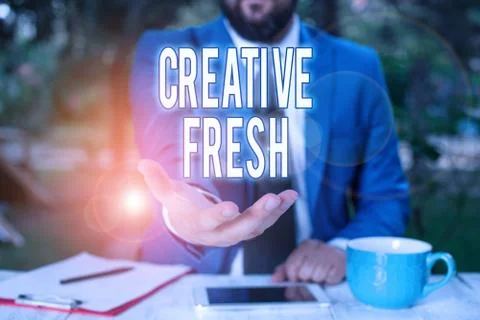Word writing text Creative Fresh. Business concept for way of looking at Foto stock
