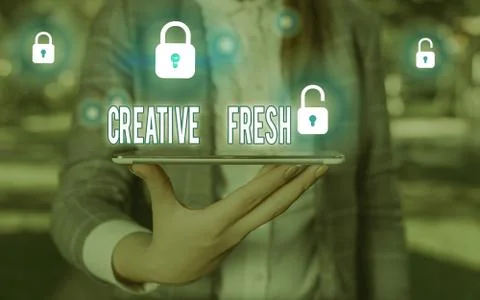 Word writing text Creative Fresh. Business concept for way of looking at Foto stock