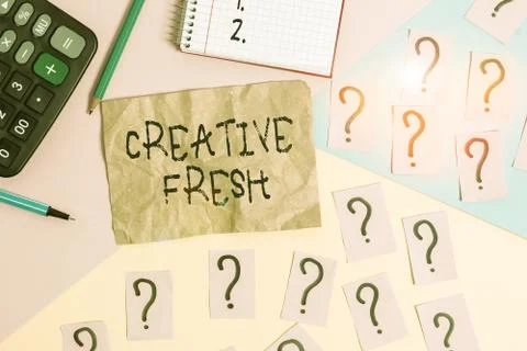 Word writing text Creative Fresh. Business concept for way of looking at Foto stock