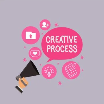 Word writing text Creative Process. Business concept for act of making new Stock Illustration