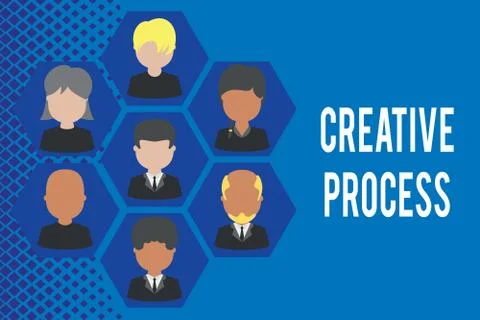 Word writing text Creative Process. Business concept for act of making new Stock Illustration