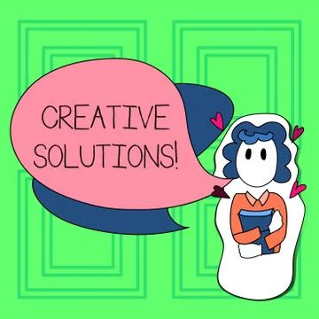 Word writing text Creative Solutions. Business concept for mental process of  Illustrazione stock