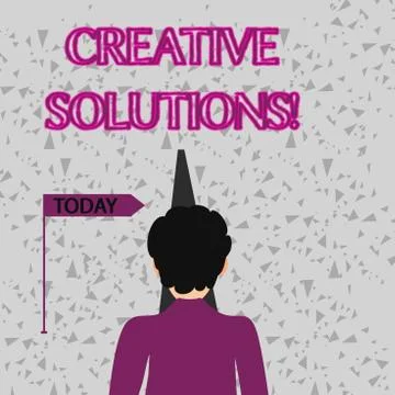 Word writing text Creative Solutions. Business concept for mental process of  Illustrazione stock