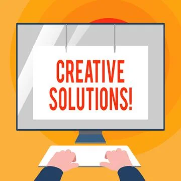 Word writing text Creative Solutions. Business concept for mental process of Stock Illustration