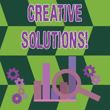 Word writing text Creative Solutions. Business concept for mental process of Stock Illustration