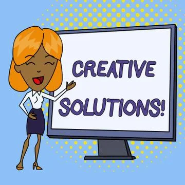 Word writing text Creative Solutions. Business concept for Original and unique Illustrazione stock