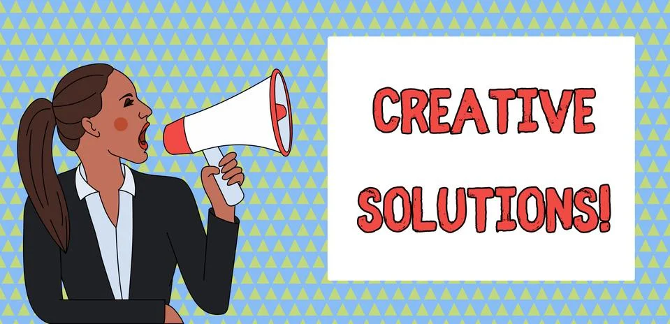 Word writing text Creative Solutions. Business concept for Original and unique Illustrazione stock