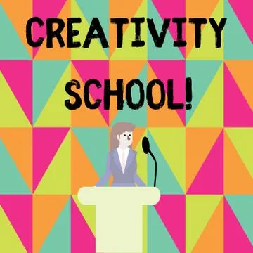 Word writing text Creativity School. Business concept for students are able to Illustrazione stock