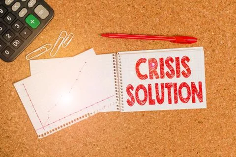 Word writing text Crisis Solution. Business concept for process by which an Foto stock