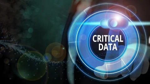 Word writing text Critical Data. Business concept for elements of business 스톡 사진