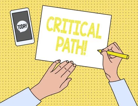 Word writing text Critical Path. Business concept for sequence of stages of a 스톡 일러스트