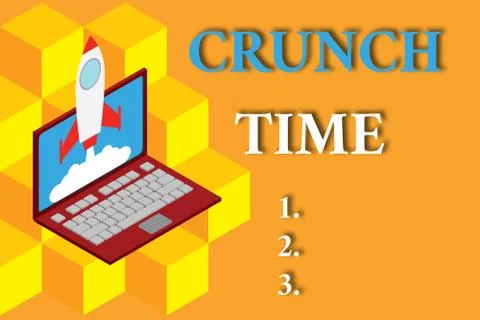Word writing text Crunch Time. Business concept for period when pressure to Stock Illustration