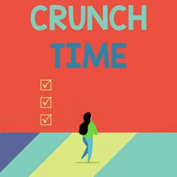 Word writing text Crunch Time. Business concept for period when pressure to Illustrazione stock
